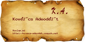 Kovács Adeodát névjegykártya