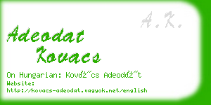 adeodat kovacs business card